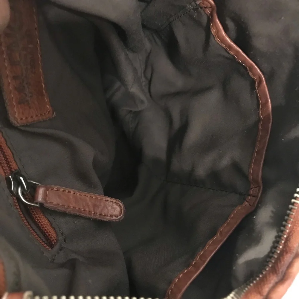 Vilenca Holland Woven Leather Backpack Brown